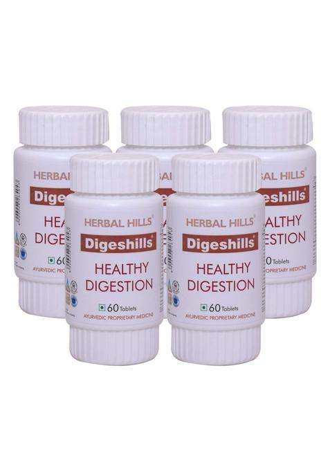 Herbal Hills Digeshills Tablets, 60 Count (Pack of 5) | Natural Herbal Care