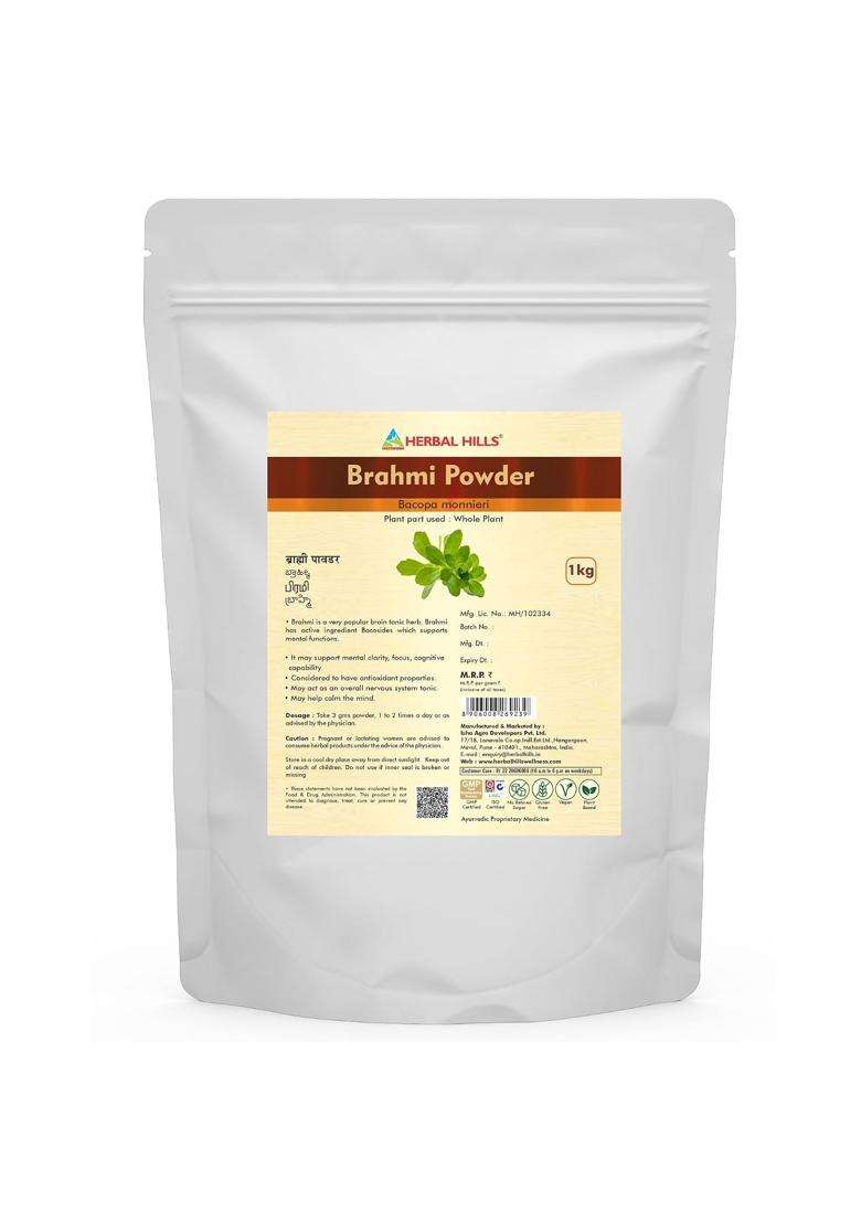 Herbal Hills Brahmi Powder, 1 kg | Natural Herbal Care - Indya