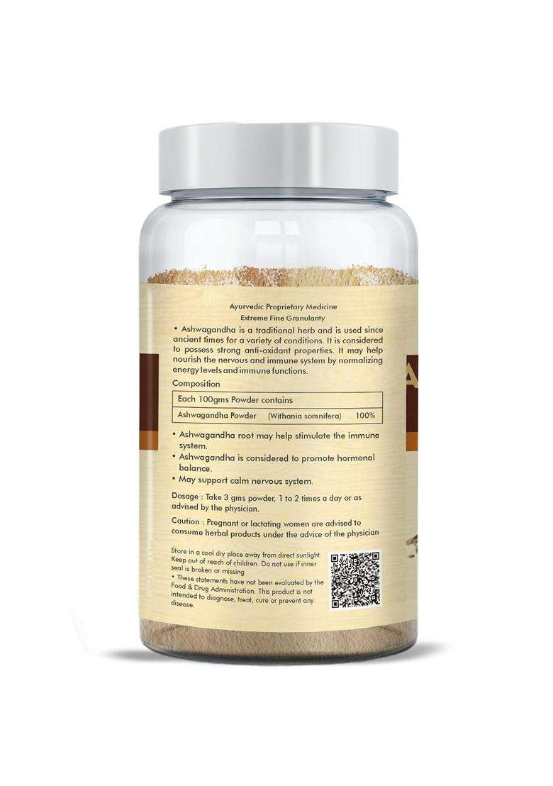 Herbal Hills Ashwagandha Powder, 100 g (Pack of 4) | Natural Herbal Care - Indya