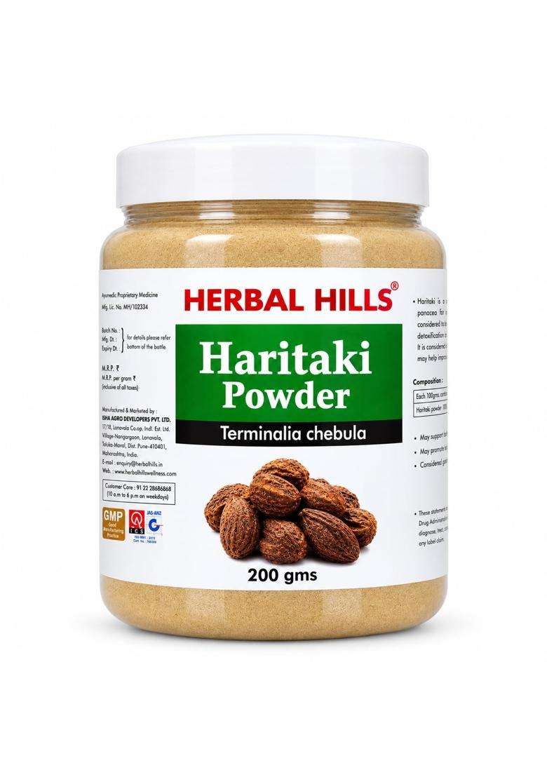 Herbal Hills Haritaki/harad Powder, 200 g (Pack of 2) | Natural Herbal Care - Indya