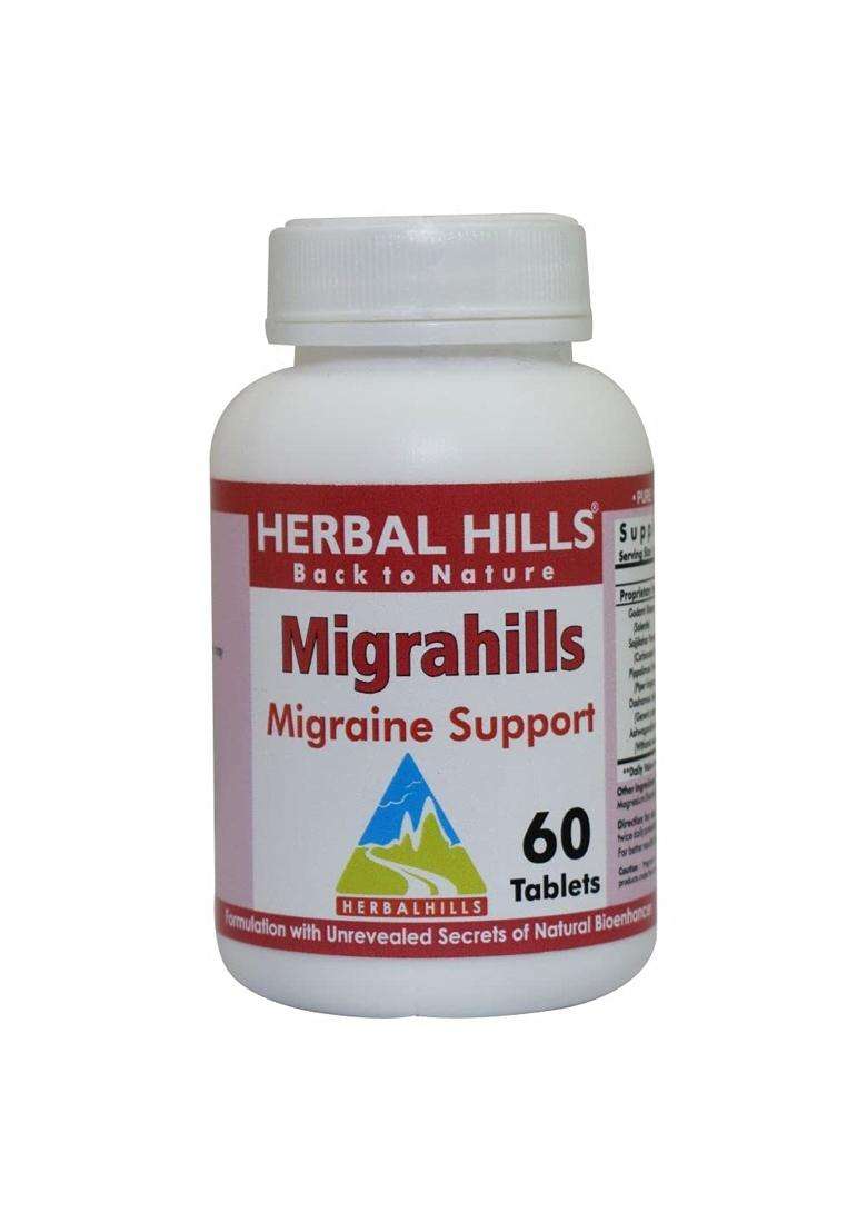 Herbal Hills Migrahills Tablets, 60 Count | Natural Herbal Care - Indya