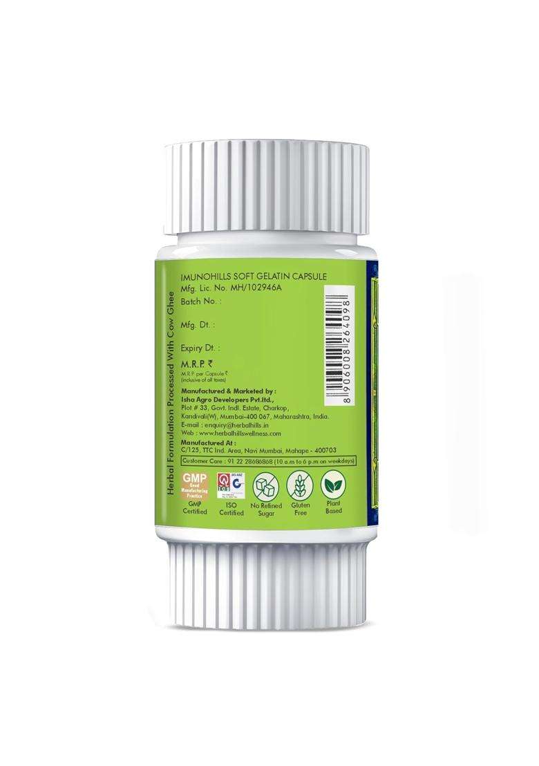 Herbal Hills Imunohills Immunity Support Capsules, 30 Count | Natural Herbal Care - Indya