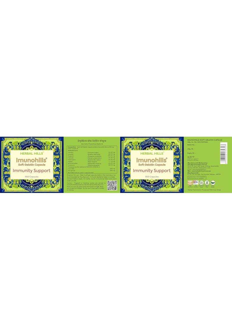 Herbal Hills Immune Booster Imunohills Capsules, 900 Count | Natural Herbal Care - Indya