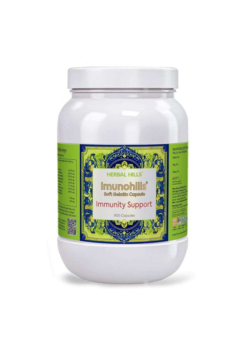 Herbal Hills Imunohills Immunity Support Capsules, 900 Count (Pack of 2) | Natural Herbal Care - Indya