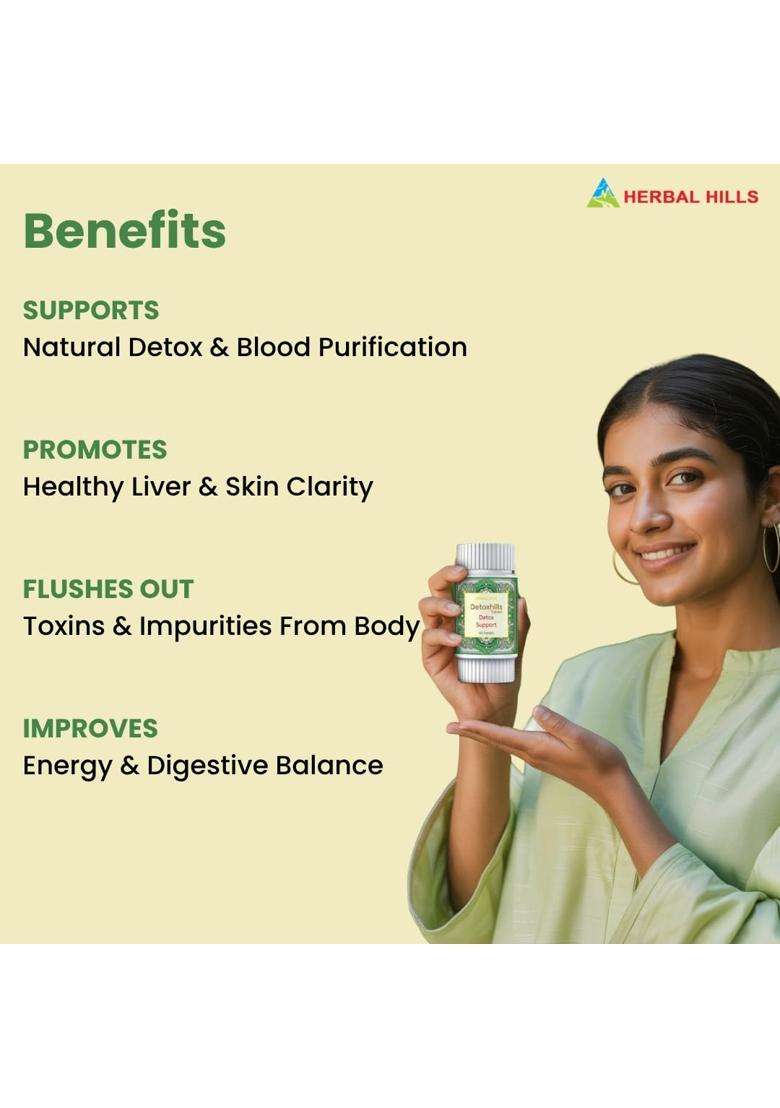 Herbal Hills Detoxhills Tablets, 60 Count | Natural Herbal Care - Indya