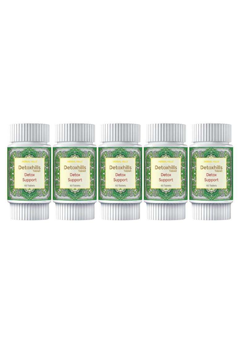 Herbal Hills Detoxhills Tablets, 60 Count (Pack of 5) | Natural Herbal Care - Indya