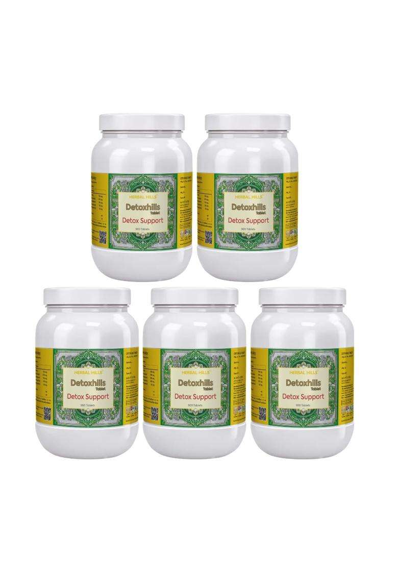 Herbal Hills Detoxhills Tablets, 900 Count (Pack of 5) | Natural Herbal Care - Indya