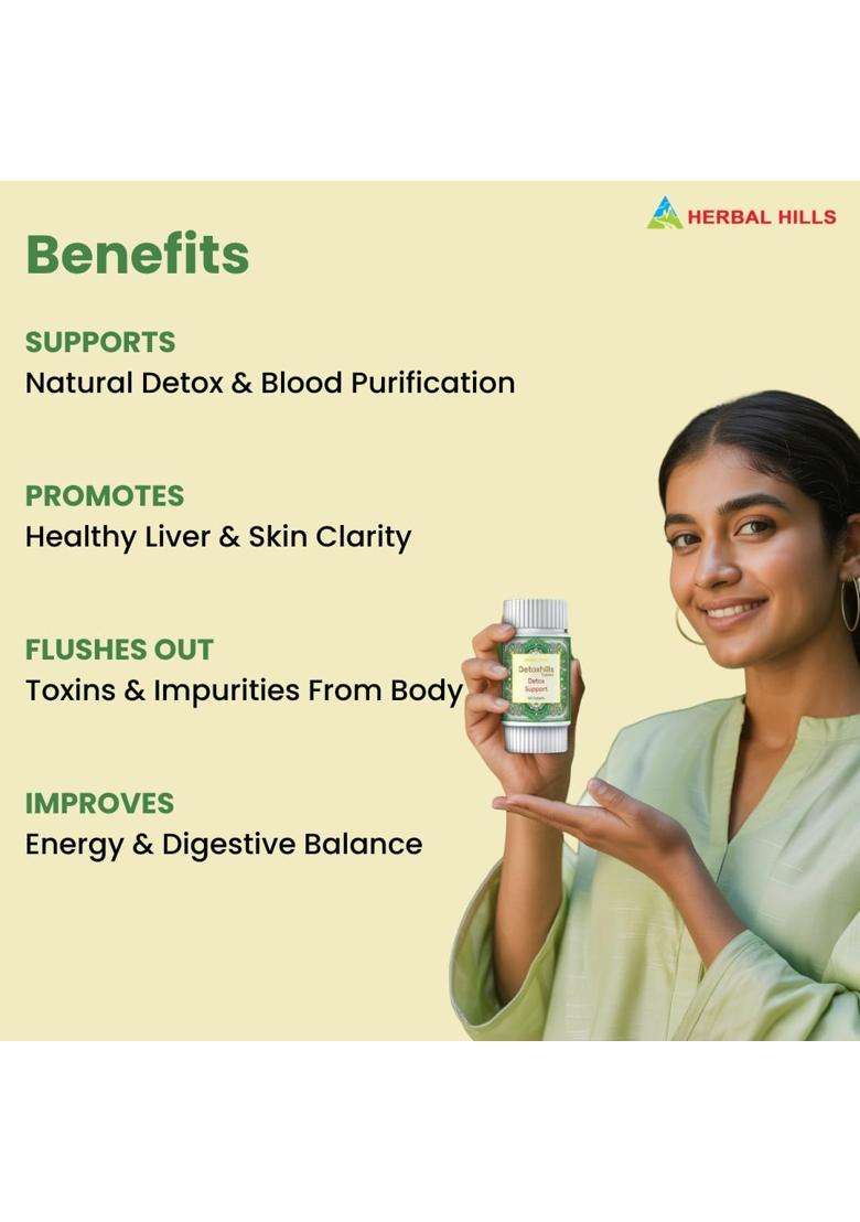 Herbal Hills Detoxhills Tablets, (900 Tablets Pack) | Authentic Traditional Formula | Supports Body Detox & Internal Cleansing - Indya