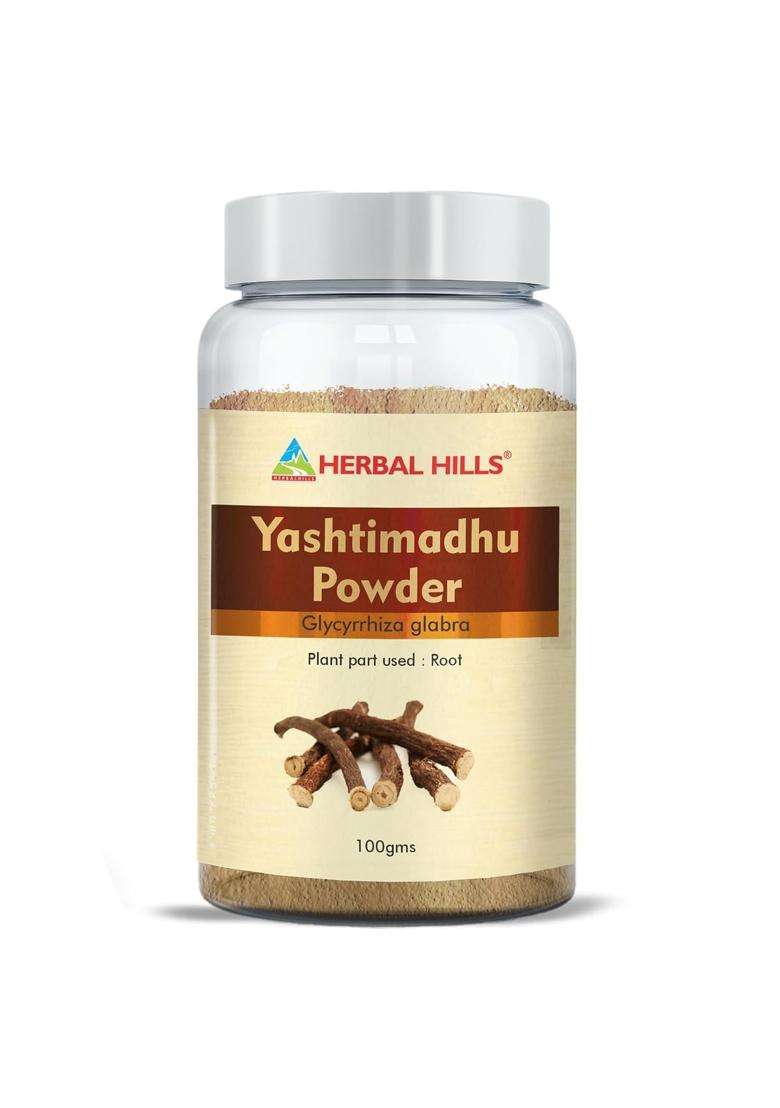 Herbal Hills Yashtimadhu Edible Licorice Powder, 100 g (Pack of 5) | Natural Herbal Care - Indya