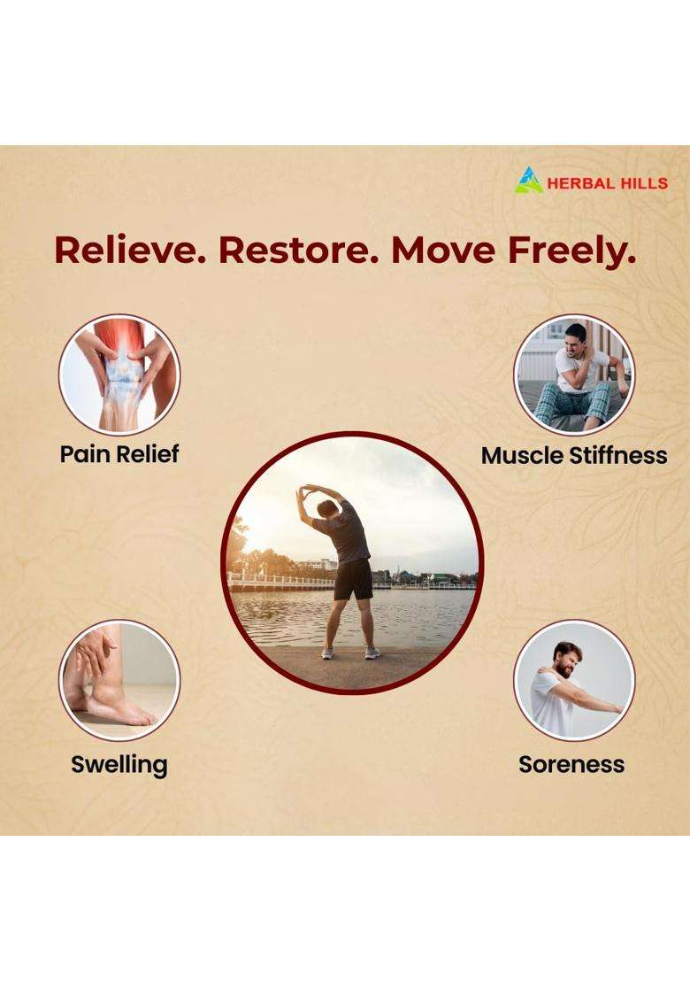 Herbal Hills Arthrohills Ayurvedic Massage Oil 100 ml + 60 Capsules Combo | Authentic Traditional Formula - Indya