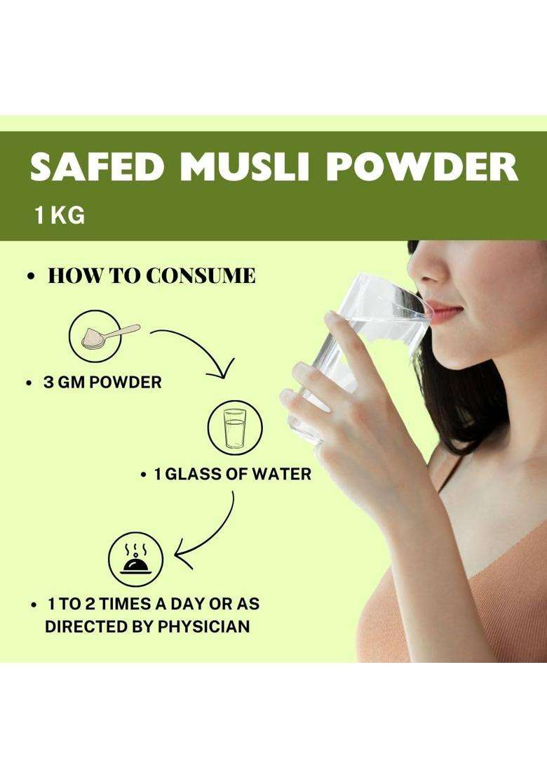 Herbal Hills Safed Musli Powder, 1 kg | Natural Herbal Care - Indya