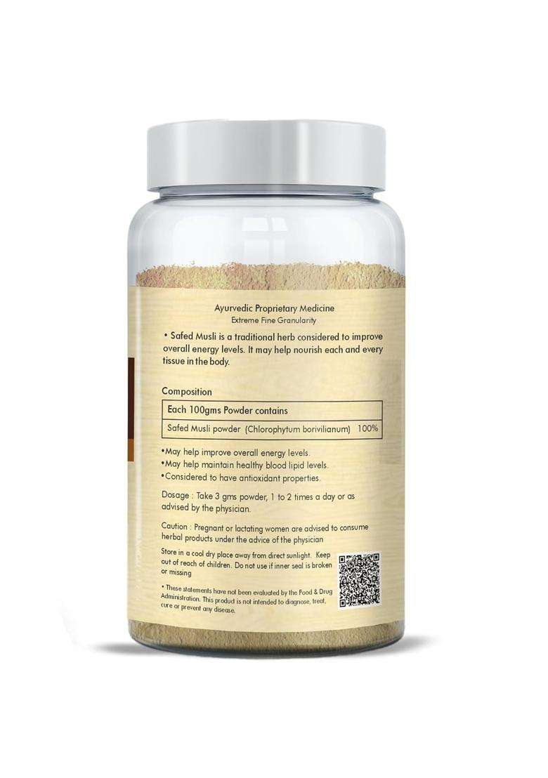 Herbal Hills Safed Musli Powder, 100 g (Pack of 5) | Natural Herbal Care - Indya