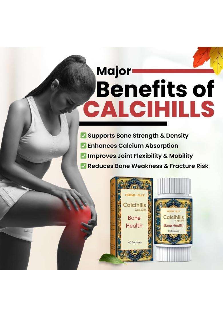 Herbal Hills Calcihills Bone Health (60 Capsule ) (Pack of 2) | Natural Herbal Care - Indya