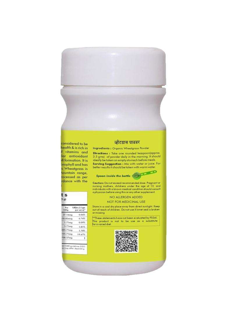 Herbal Hills Wheatgrass Powder, 100 g (Pack of 2) | Natural Herbal Care - Indya