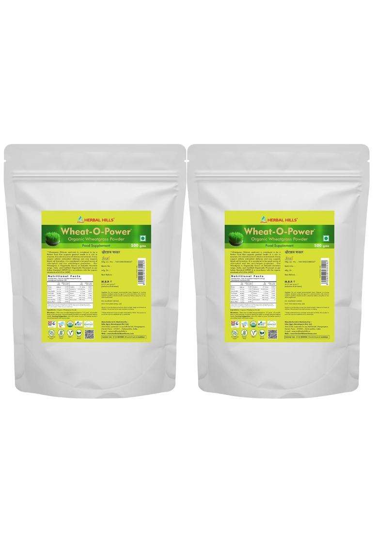 Herbal Hills Wheatgrass Powder, 500 g (Pack of 2) | Natural Herbal Care - Indya