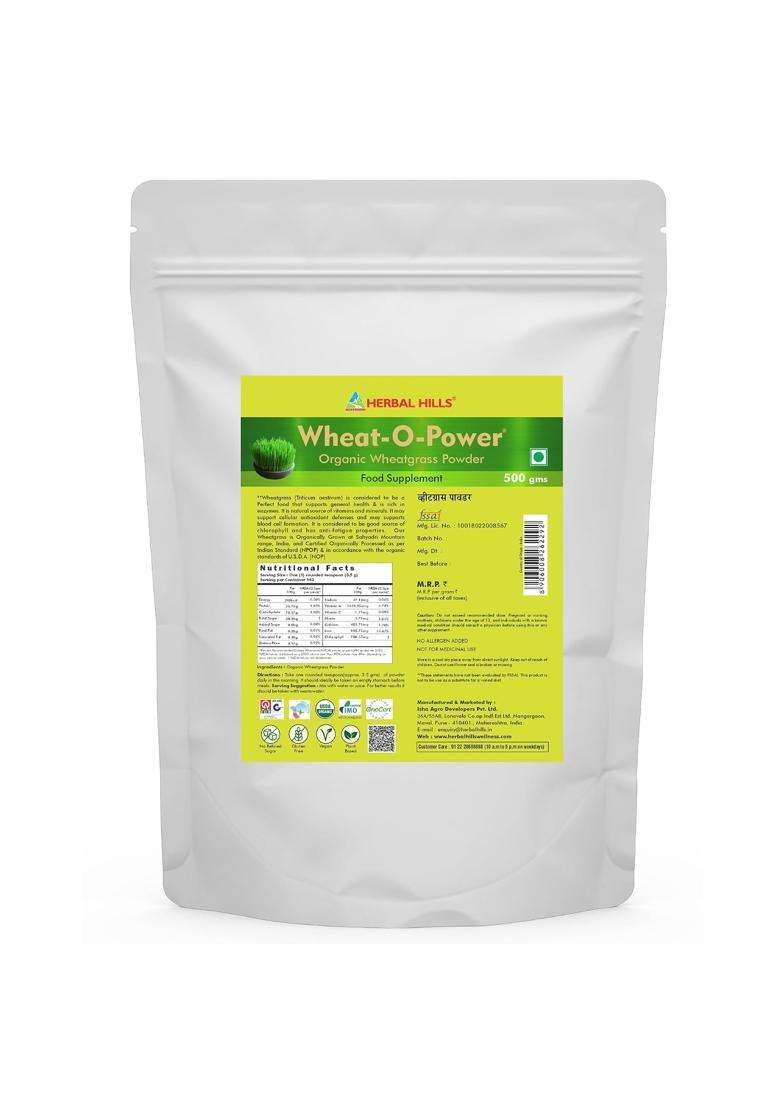 Herbal Hills Wheatgrass Powder, 500 g | Natural Herbal Care - Indya