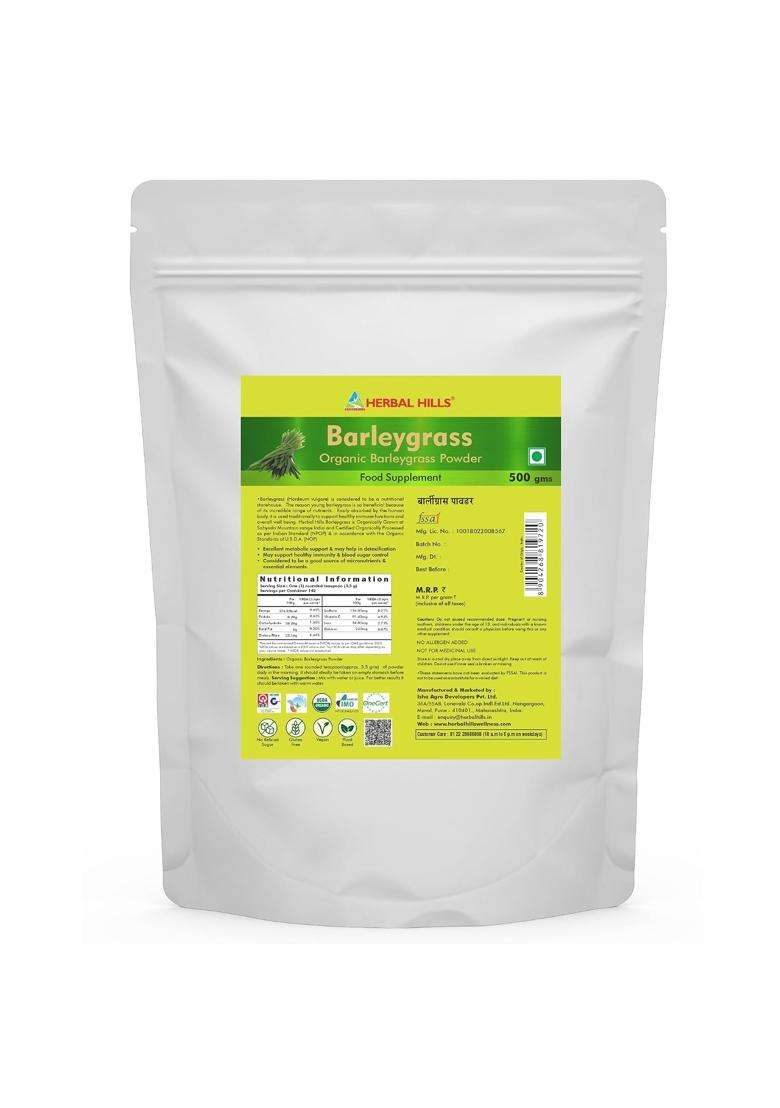 Herbal Hills Barley Grass Powder, 500 g | Authentic Ayurvedic Formula - Indya