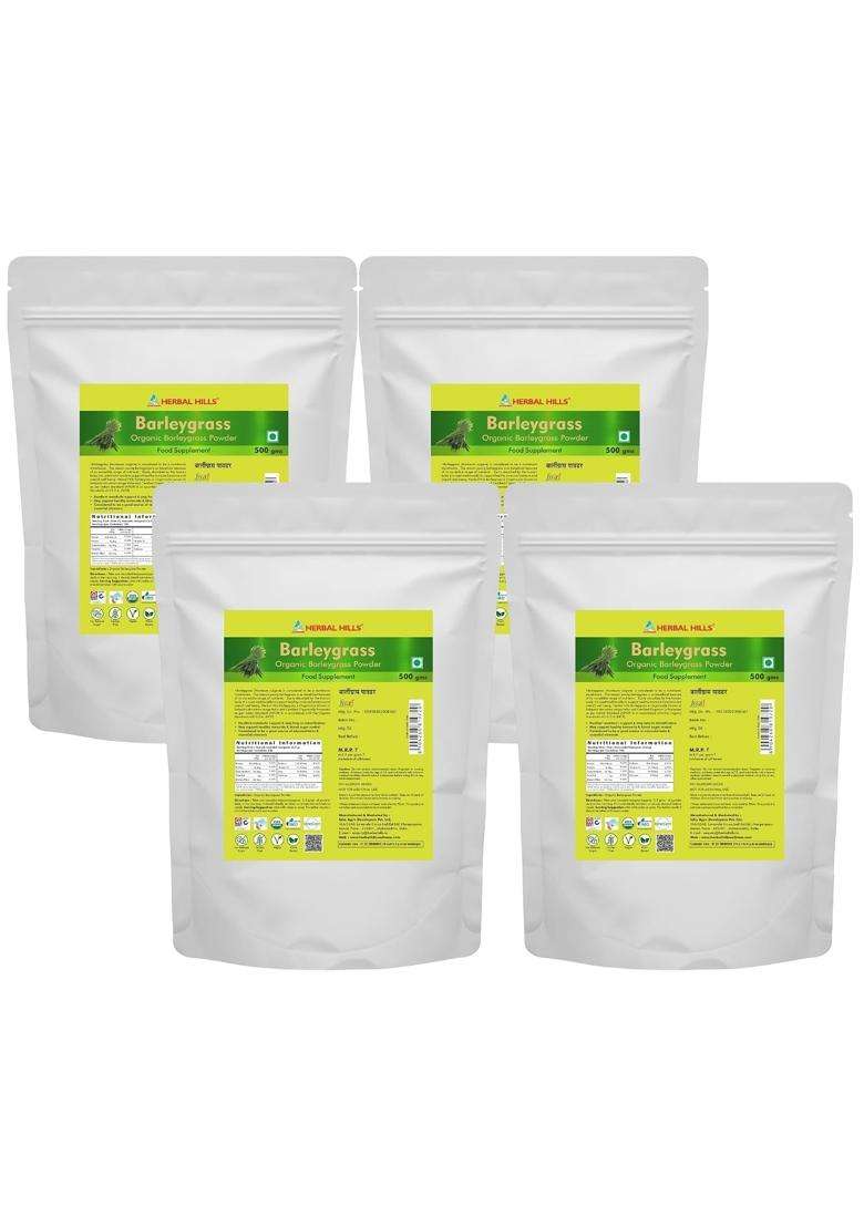 Herbal Hills Barley Grass Powder, 500 g (Pack of 4) | Natural Herbal Care - Indya