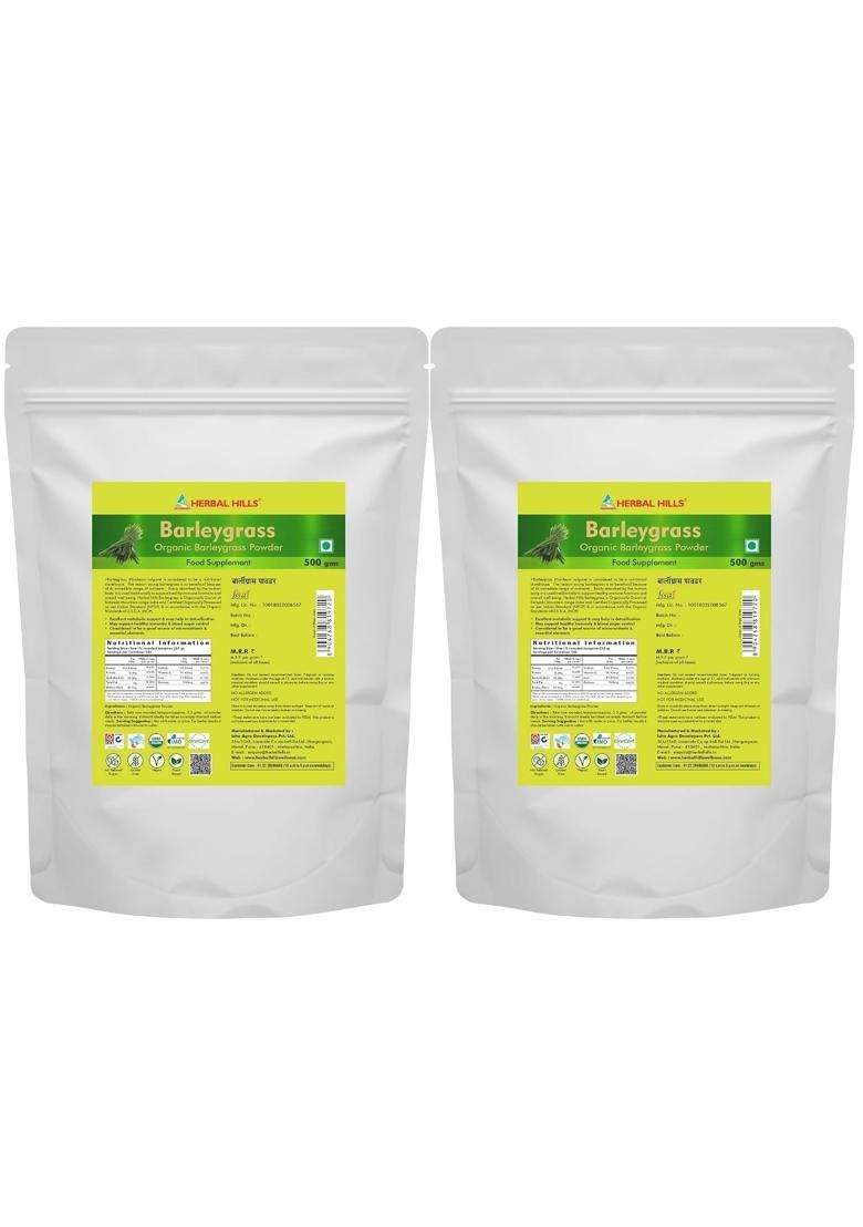 Herbal Hills Barley Grass Powder, 500 g (Pack of 2) | Natural Herbal Care - Indya