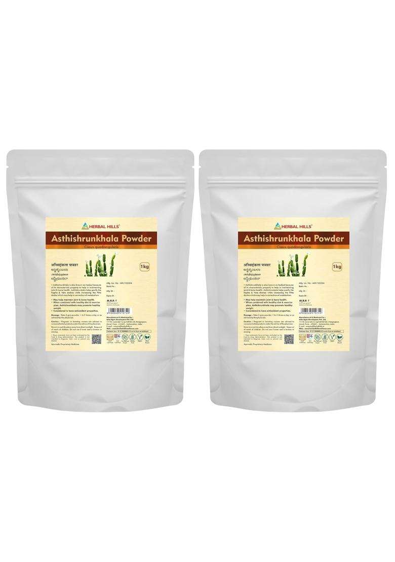 Herbal Hills Asthishrunkala Cissus Quadrangularis Powder, 1 kg (Pack of 2) | Natural Herbal Care - Indya