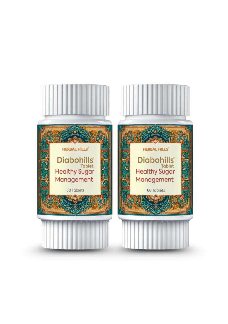 Herbal Hills Diabohills Tablets, 60 Count (Pack of 2) | Natural Herbal Care - Indya