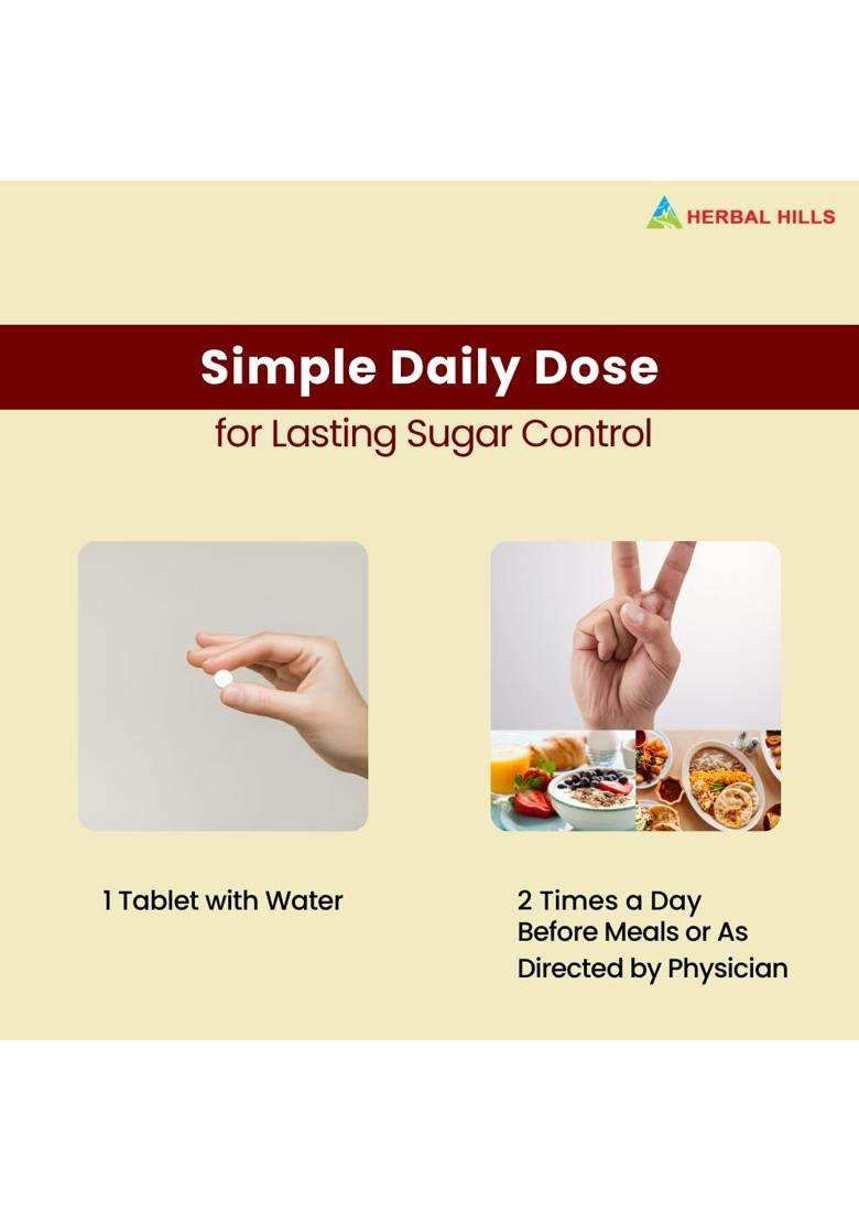 Herbal Hills Diabohills Tablets, 60 Count (Pack of 2) | Natural Herbal Care - Indya