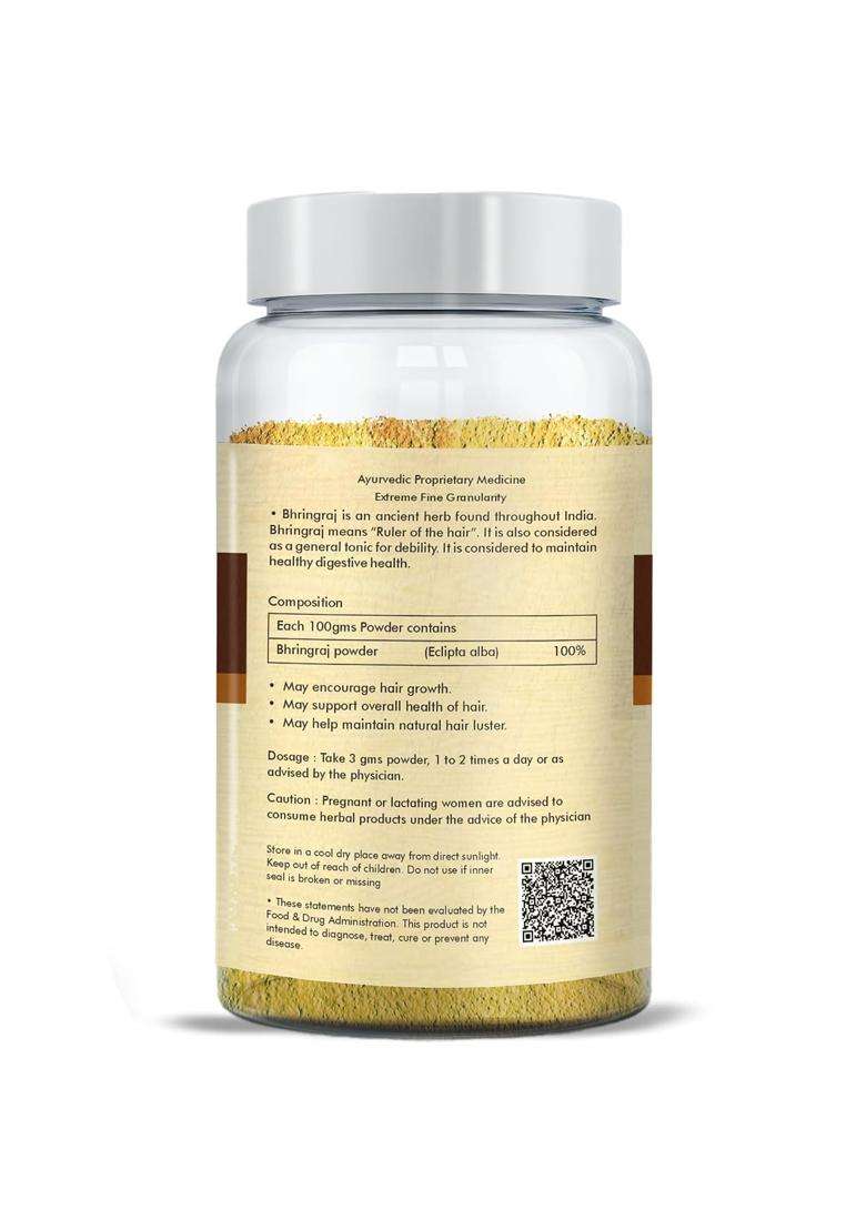 Herbal Hills Bhringraj Powder 100g | Authentic Ayurvedic Formula | Hair Care (100g- Pack/5) - Indya