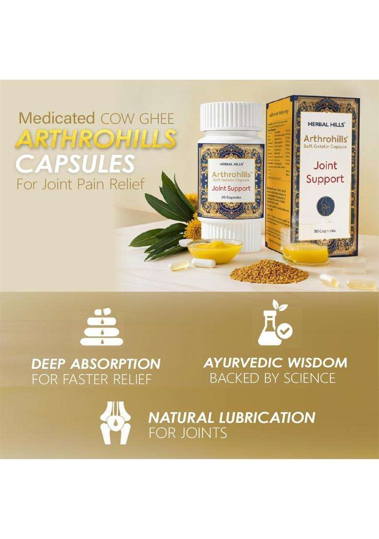 Herbal Hills Arthrohills Pain Releif Capsules, 30 Count | Natural Herbal Care - Indya