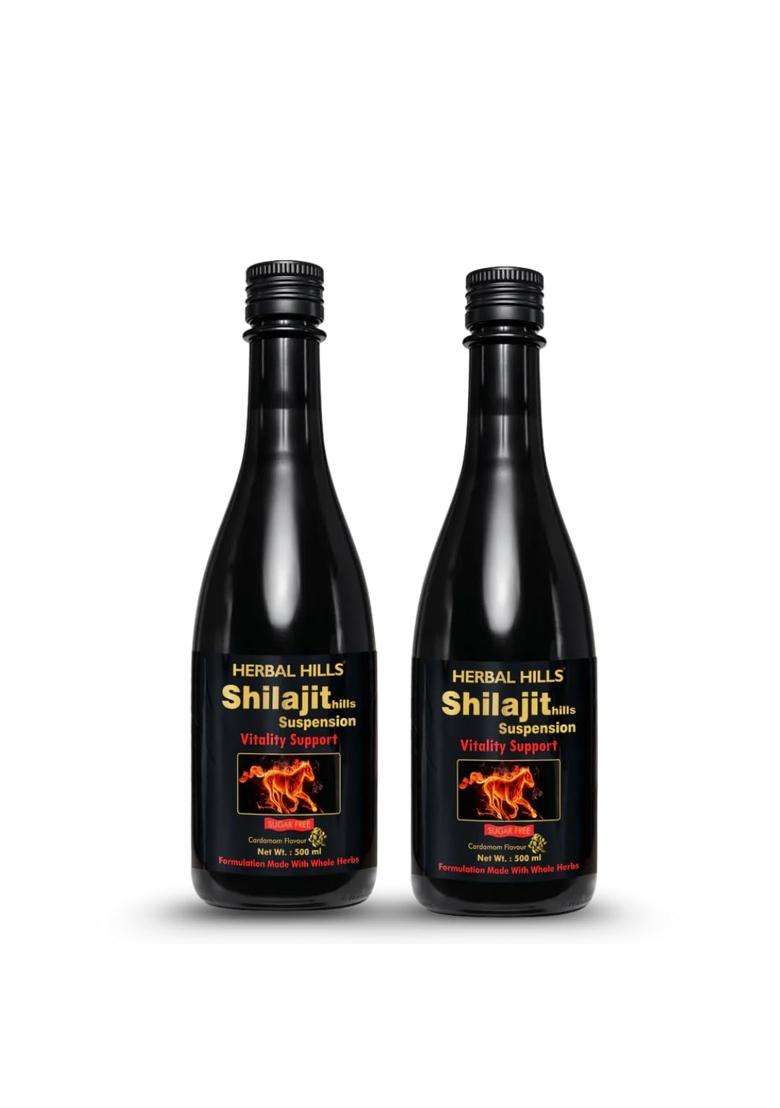 Herbal Hills Shilajit Suspension, 500 ml (Pack of 2) | Natural Herbal Care - Indya