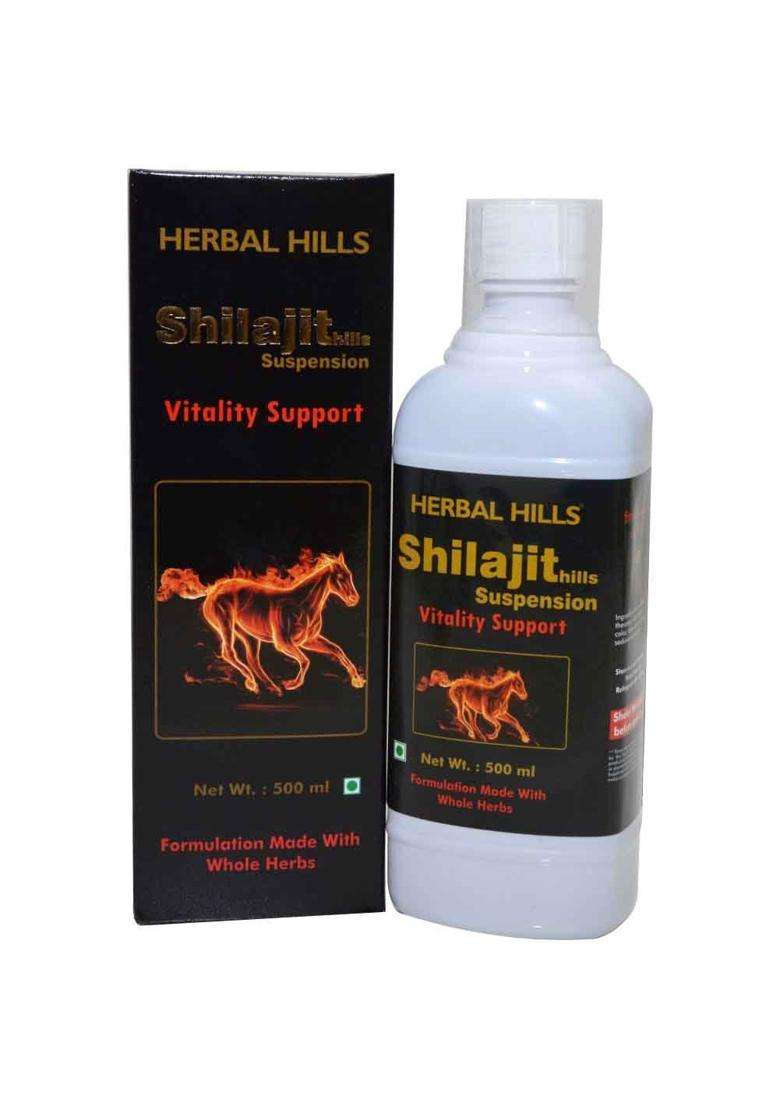 Herbal Hills Shilajit Suspension, 500 ml (Pack of 5) | Natural Herbal Care - Indya