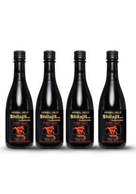 Herbal Hills Shilajit Suspension, 500 ml (Pack of 4) | Natural Herbal Care