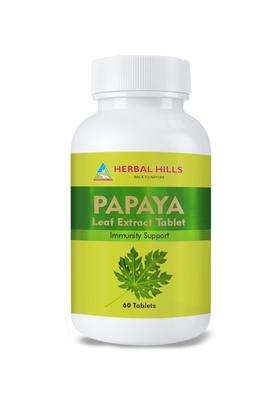 Herbal Hills Papaya Tablets, 60 Count (Pack of 2) | Natural Herbal Care