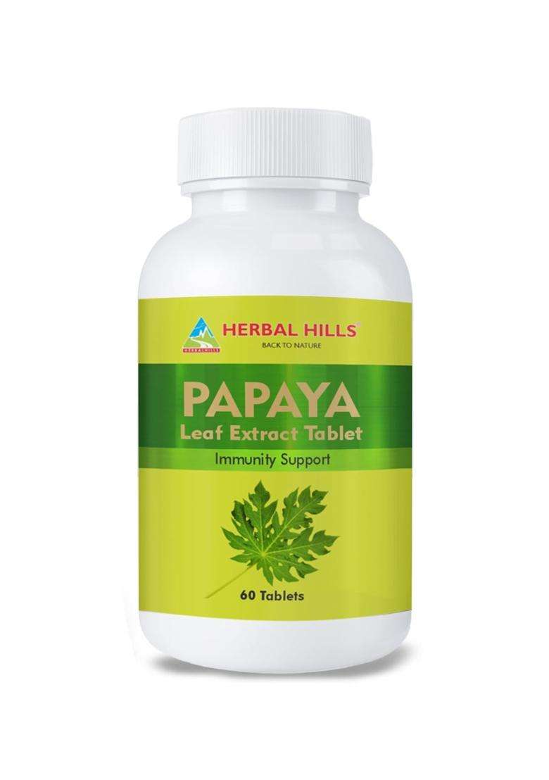 Herbal Hills Papaya Tablets, 60 Count (Pack of 2) | Natural Herbal Care - Indya