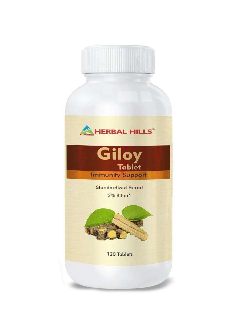 Herbal Hills Giloy Guduchi Tablets, 120 Count (Pack of 2) | Natural Herbal Care - Indya