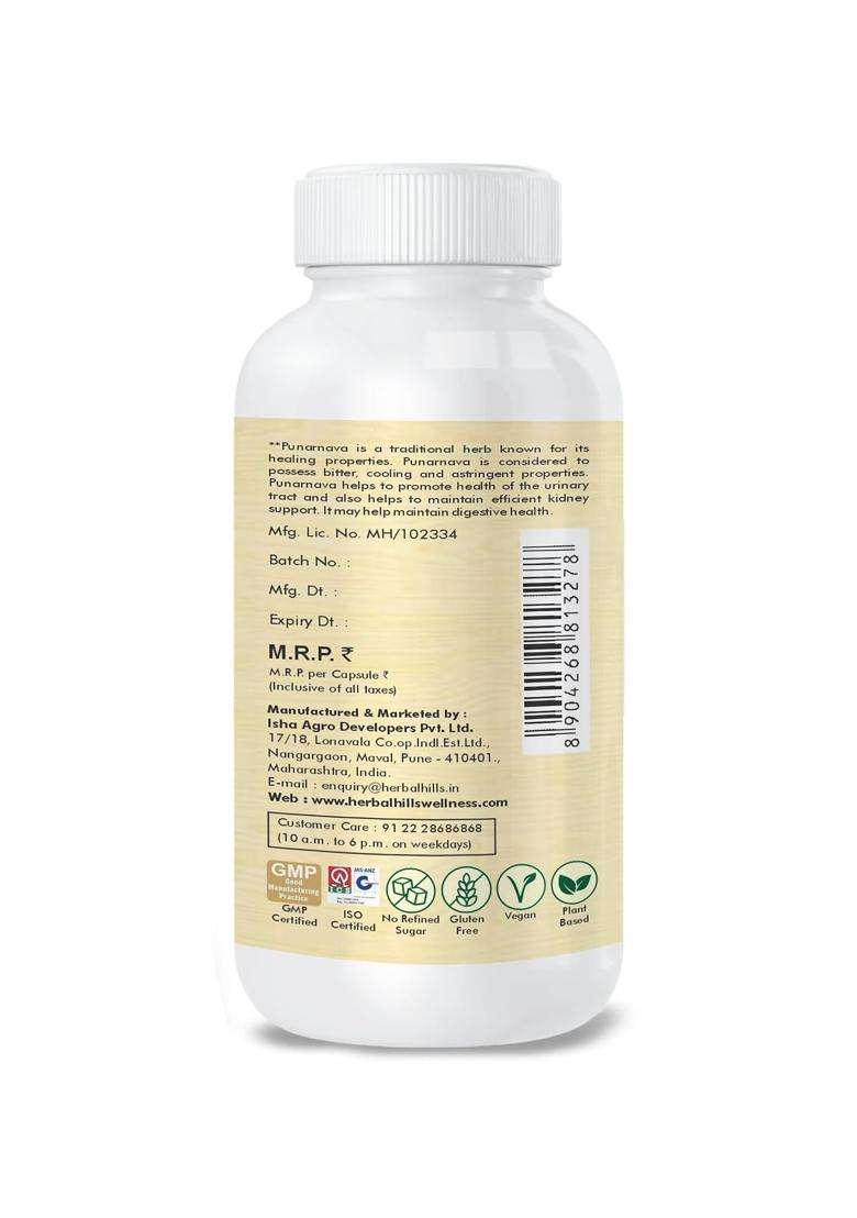 Herbal Hills Punarnava Punarnavahills Capsules, 120 Count | Natural Herbal Care - Indya