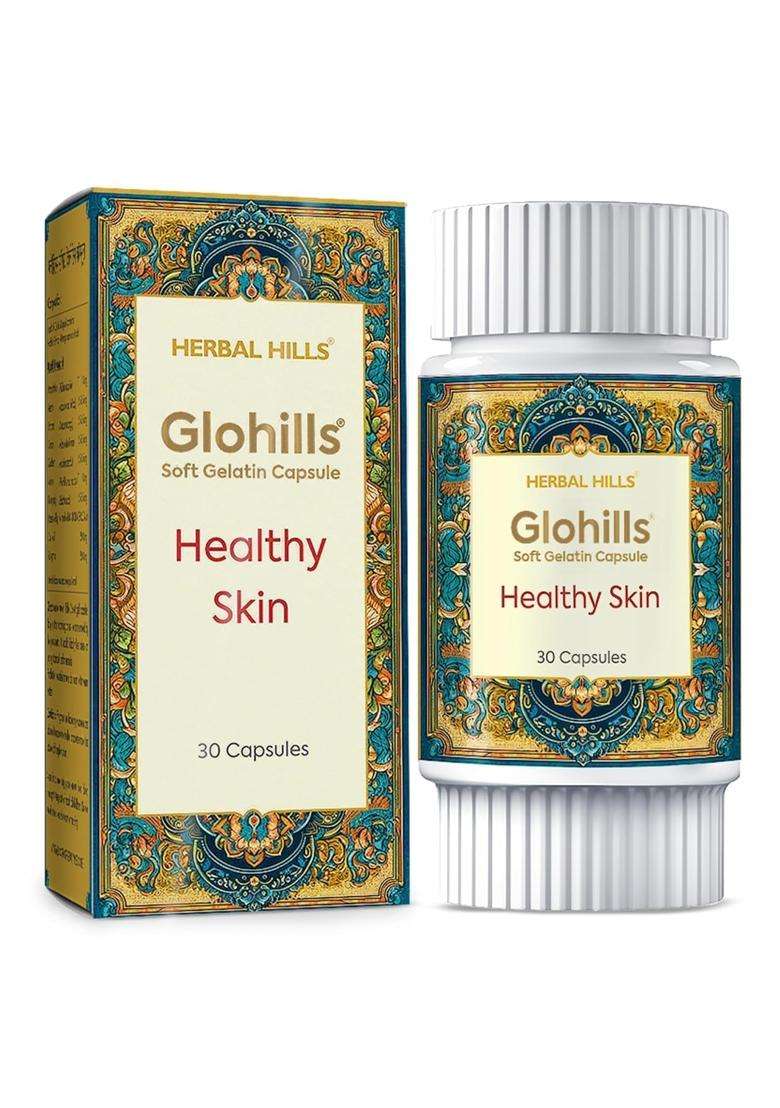 Herbal Hills Glohills Skin Care Capsules, 30 Count (Pack of 5) | Natural Herbal Care - Indya