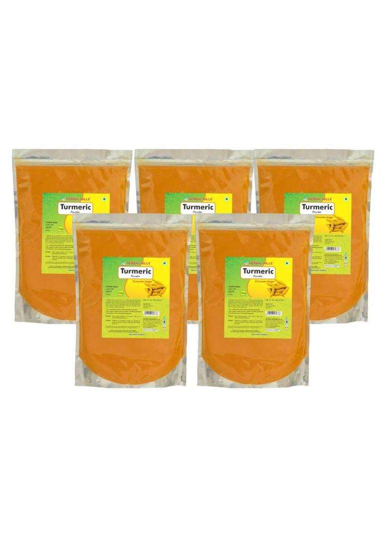 Herbal Hills Turmeric Powder, 1 kg (Pack of 5) | Natural Herbal Care - Indya
