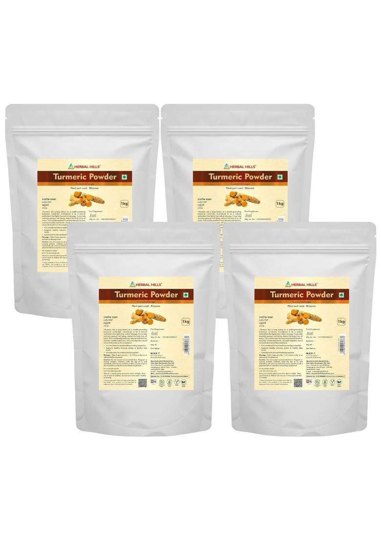 Herbal Hills Turmeric Powder, 1 kg (Pack of 4) | Natural Herbal Care - Indya