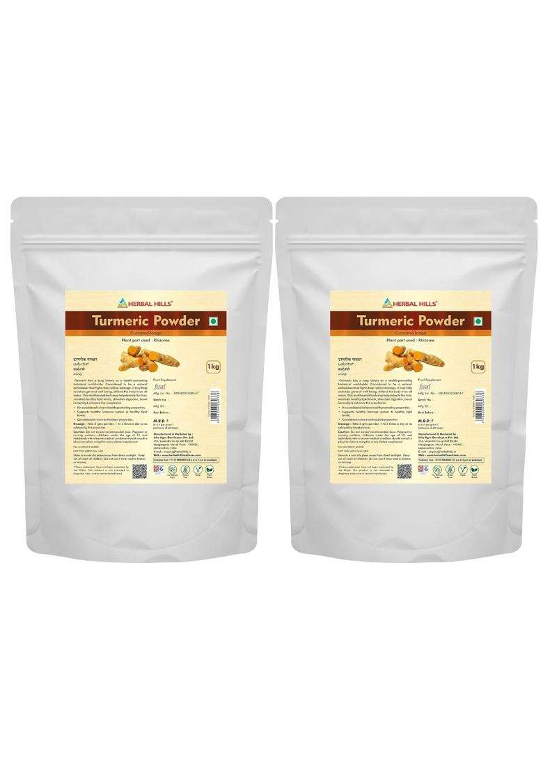 Herbal Hills Turmeric Powder, 1 kg (Pack of 2) | Natural Herbal Care - Indya