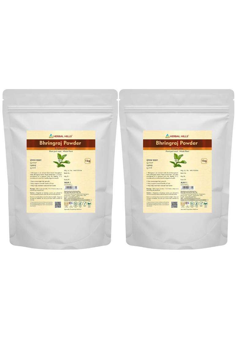 Herbal Hills Bhringraj Powder, 1 kg (Pack of 2) | Authentic Ayurvedic Formula - Indya