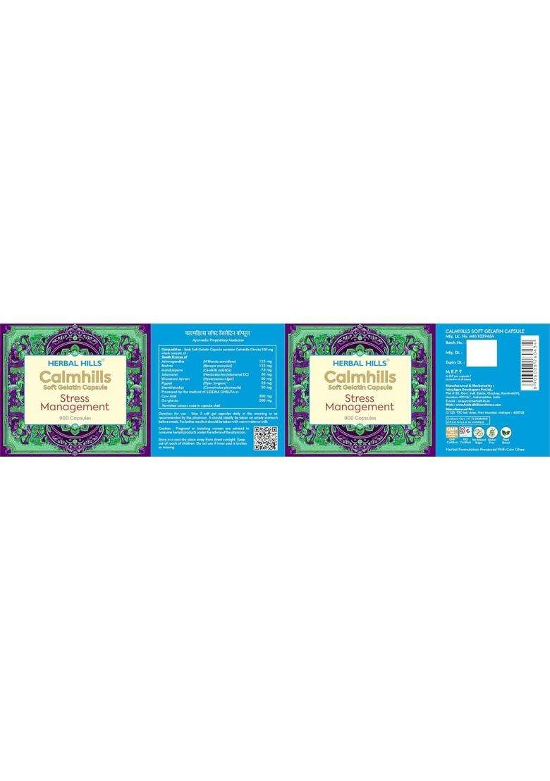 Herbal Hills Calmhills Capsules, 900 Count | Natural Herbal Care - Indya