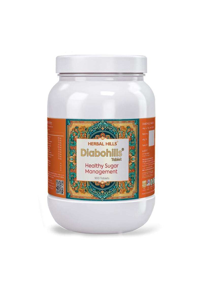Herbal Hills Diabohills Tablets, 900 Count | Natural Herbal Care - Indya