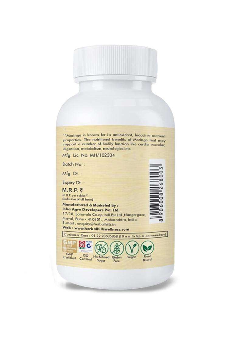 Herbal Hills Moringa Tablets, (60 Tablets Pack) (Pack of 4) | Natural Herbal Care | Boosts Immunity & Daily Nutrition | With Moringa Oleifera Extract - Indya