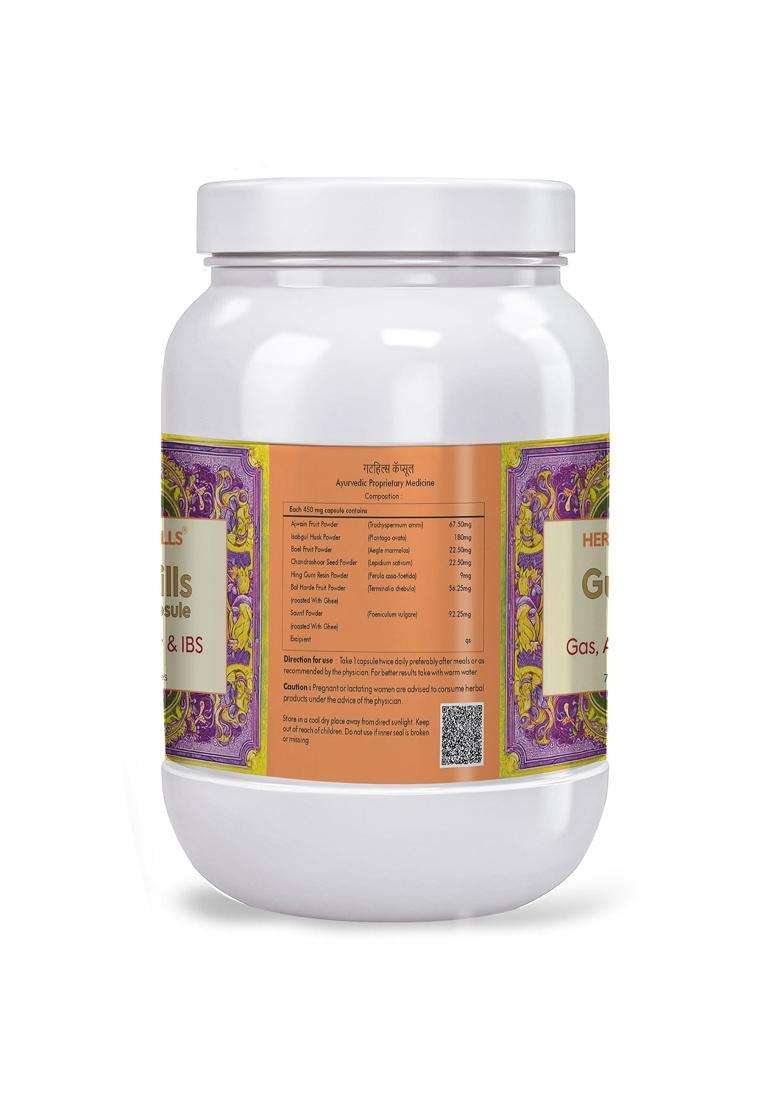 Herbal Hills Guthills Capsules, 700 Count (Pack of 2) | Natural Herbal Care - Indya