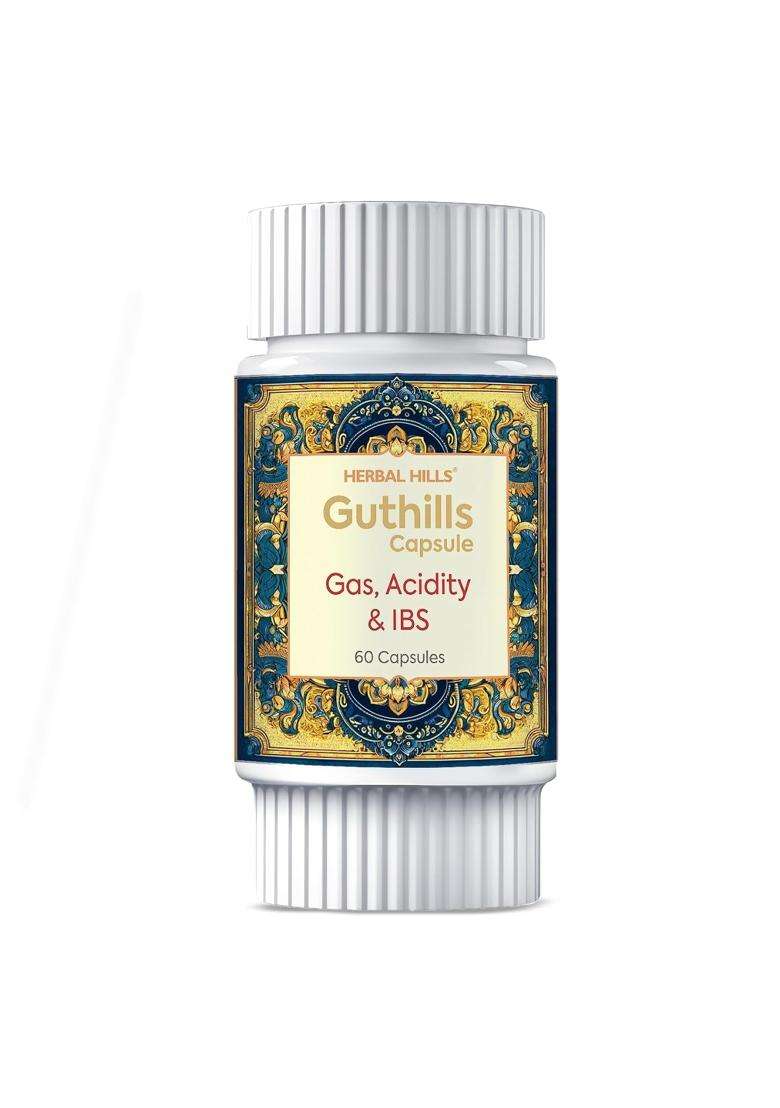 Herbal Hills Guthills Capsules, 60 Count (Pack of 2) | Natural Herbal Care - Indya
