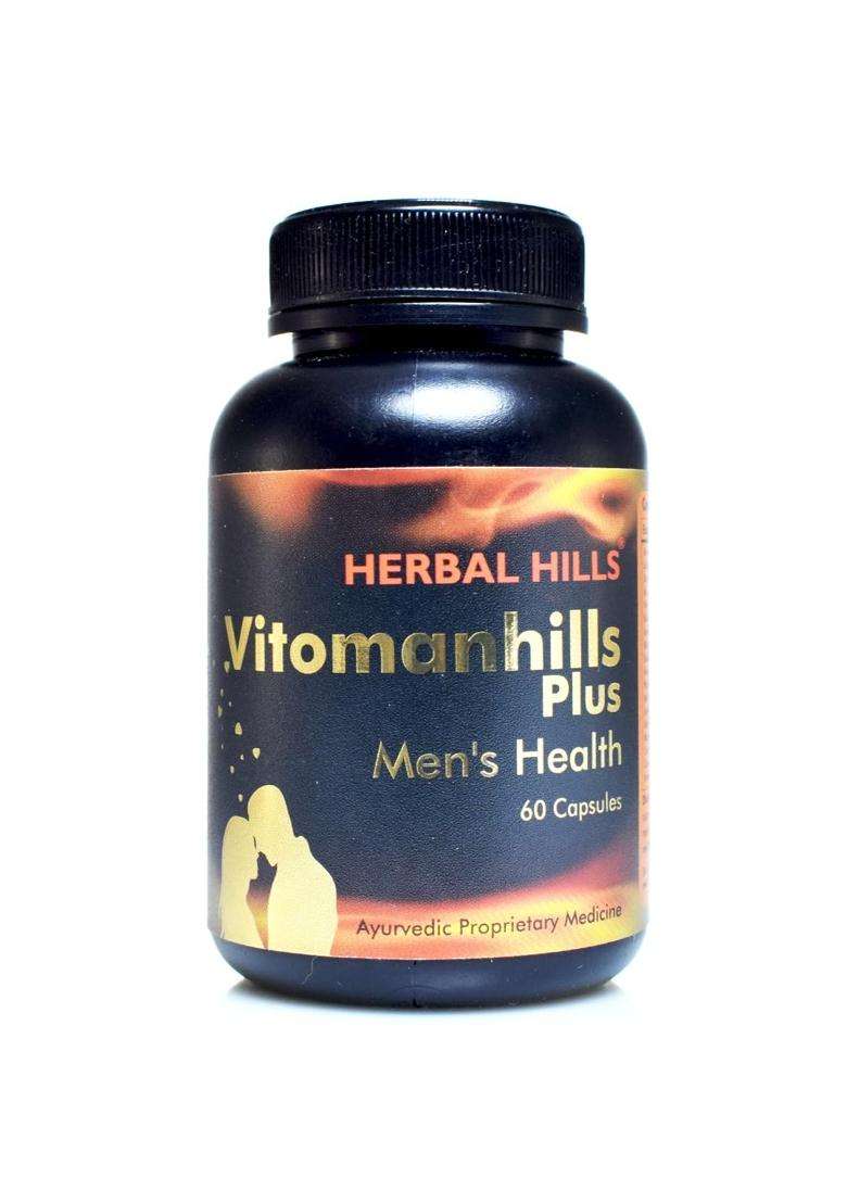 Herbal Hills Vitomanhills Plus Capsules, 60 Count (Pack of 2) | Natural Herbal Care - Indya