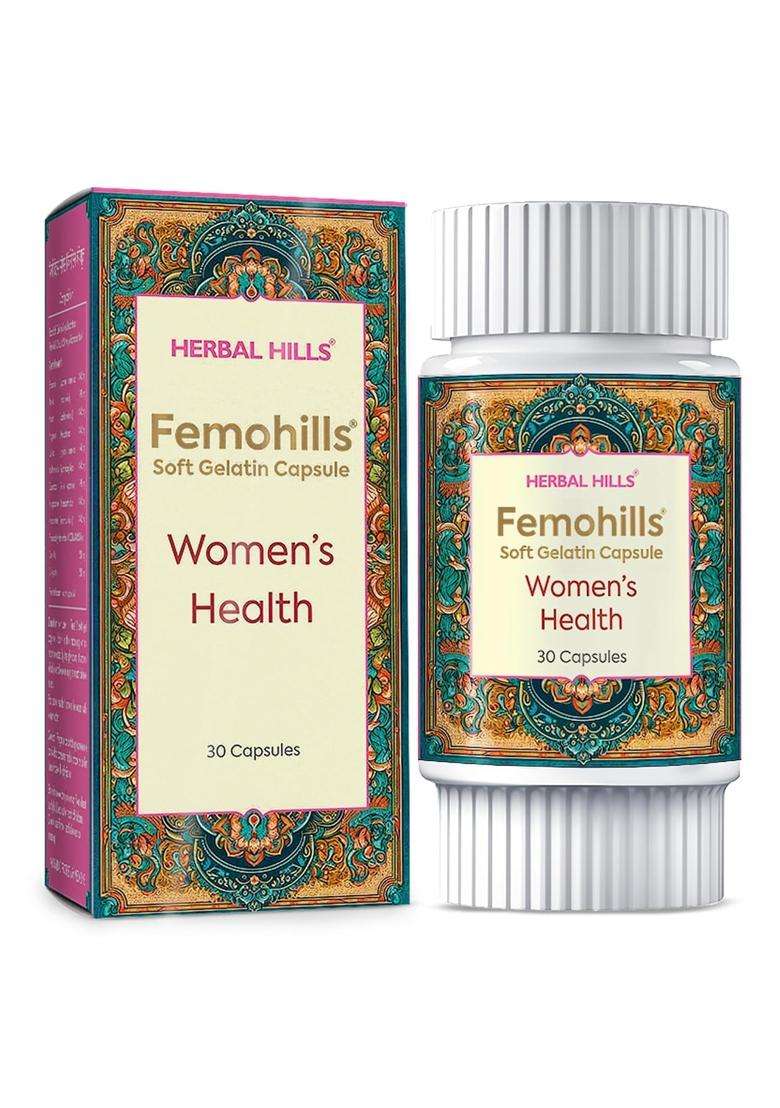 Herbal Hills Femohills Capsules, 30 Count | Natural Herbal Care - Indya