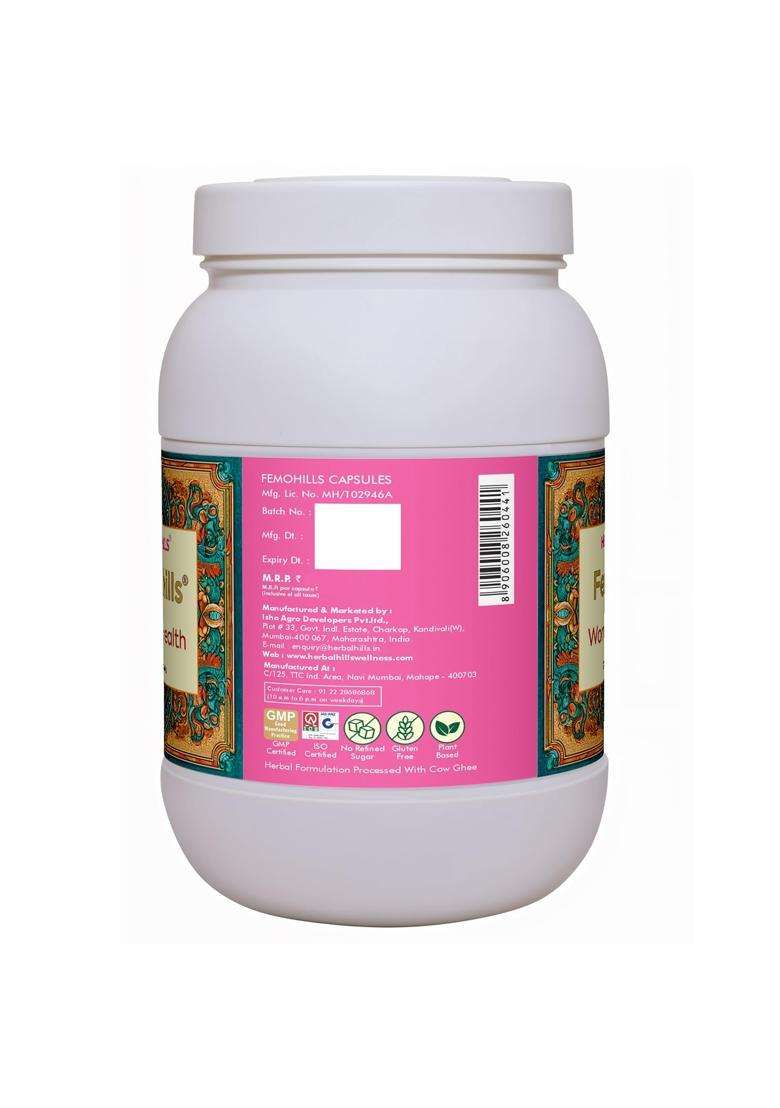 Herbal Hills Femohills Capsules, 900 Count | Natural Herbal Care - Indya