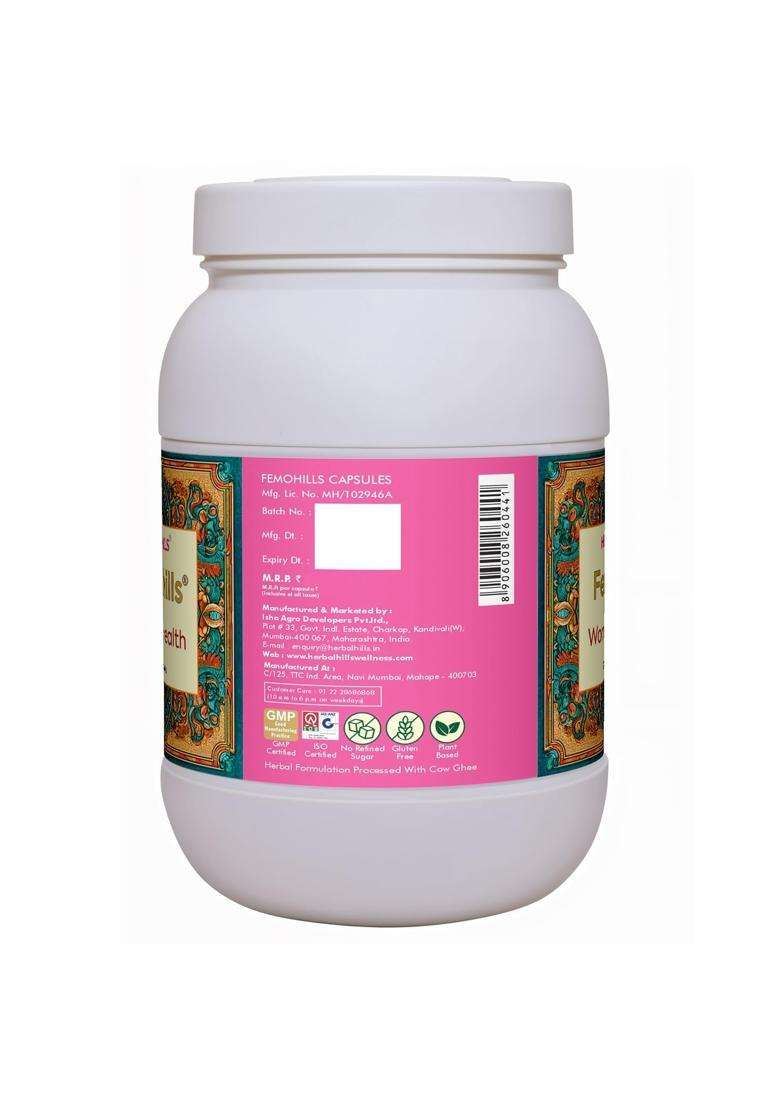 Herbal Hills Femohills Capsules, 900 Count (Pack of 4) | Natural Herbal Care - Indya