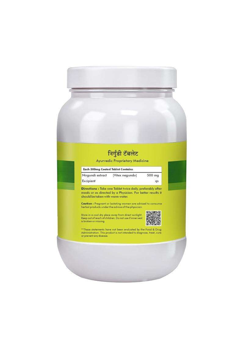 Herbal Hills Nirgundi Various Health Benefits Tablets, 700 Count | Natural Herbal Care - Indya